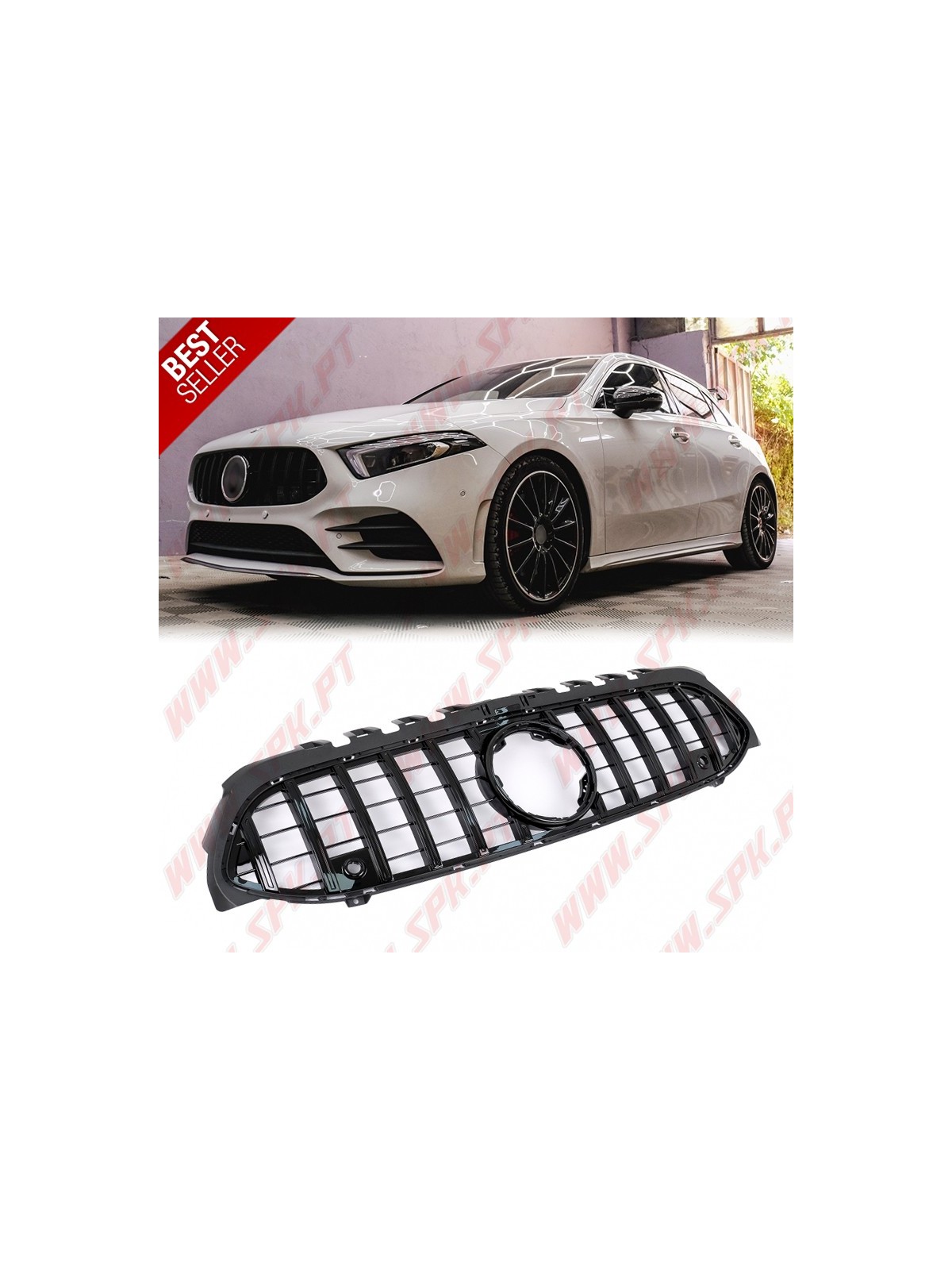 Grelha Frontal Look GTR Full Black - Mercedes W177 / V177 (2018-2022)