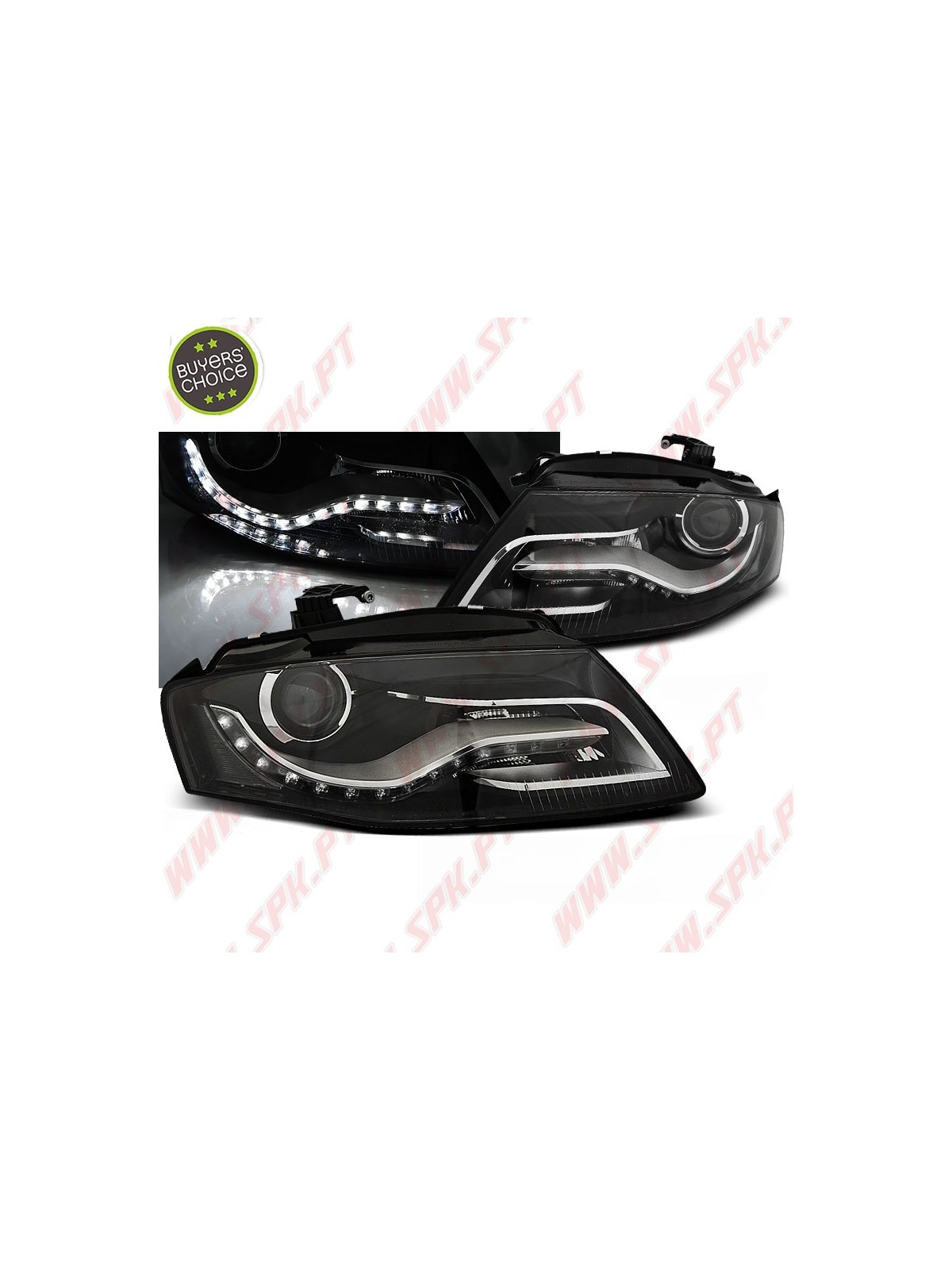 Faróis Daylight LED / Black - Audi A4 B8 (2008-2011) Faróis Daylight LED / Black - Audi A4 B8 (2008-2011)