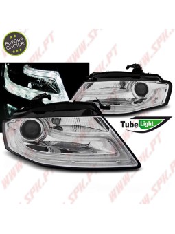 Faróis Tubelight DRL / Chrome - Audi A4 B8 (2008-2011)