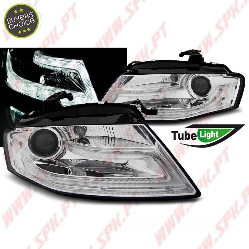 Faróis Tubelight DRL / Chrome - Audi A4 B8 (2008-2011)