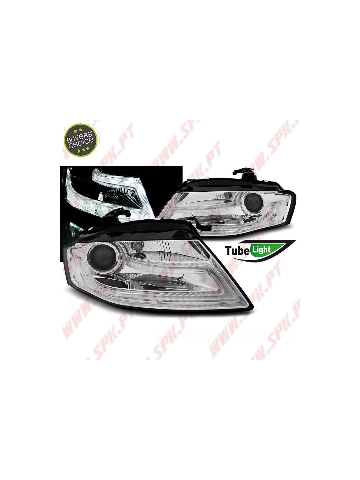 Faróis Tubelight DRL / Chrome - Audi A4 B8 (2008-2011)