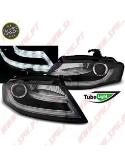 Faróis Tubelight DRL / Black - Audi A4 B8 (2008-2011)