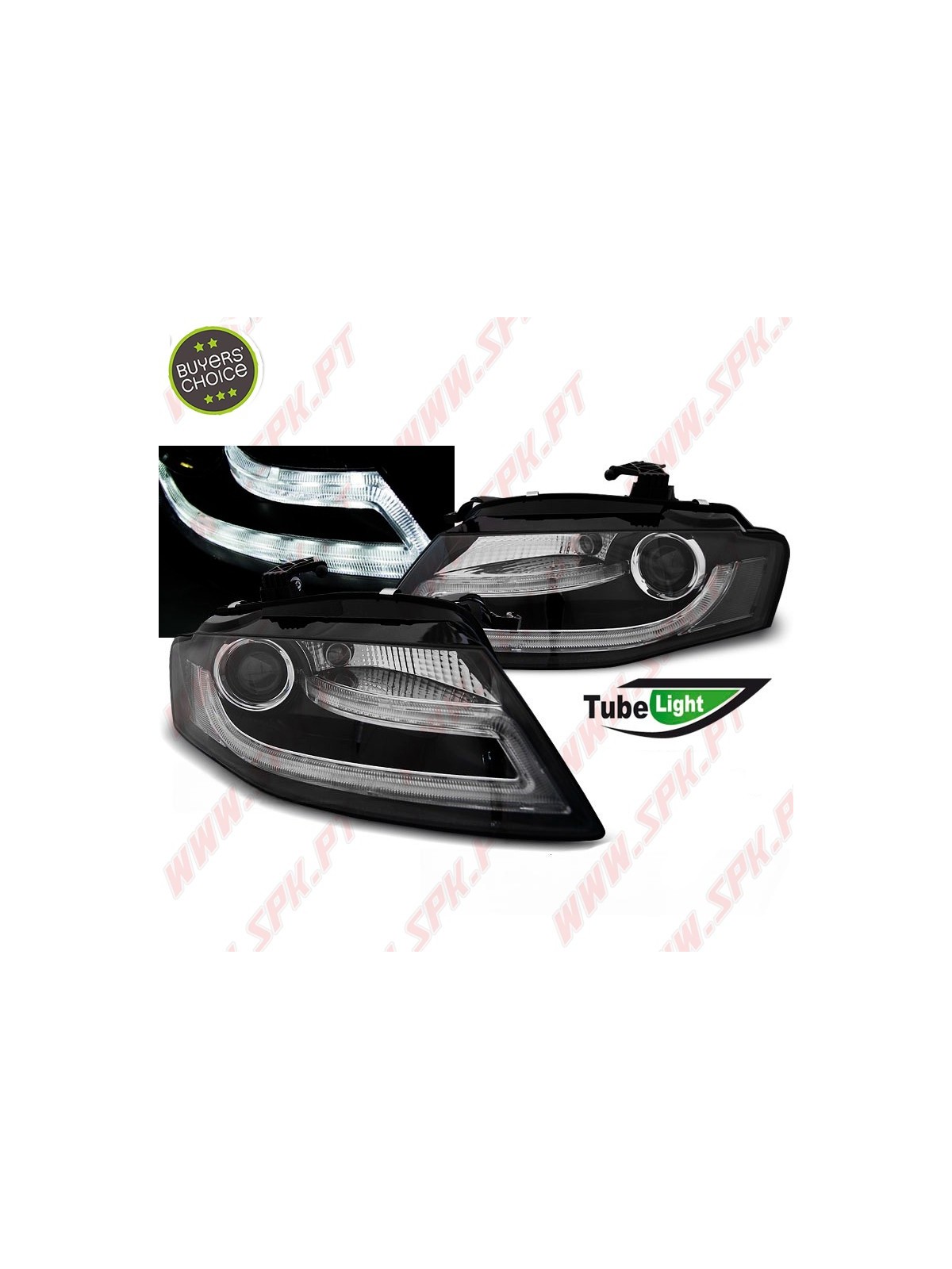 Faróis Tubelight DRL / Black - Audi A4 B8 (2008-2011) Faróis Tubelight DRL / Black - Audi A4 B8 (2008-2011)