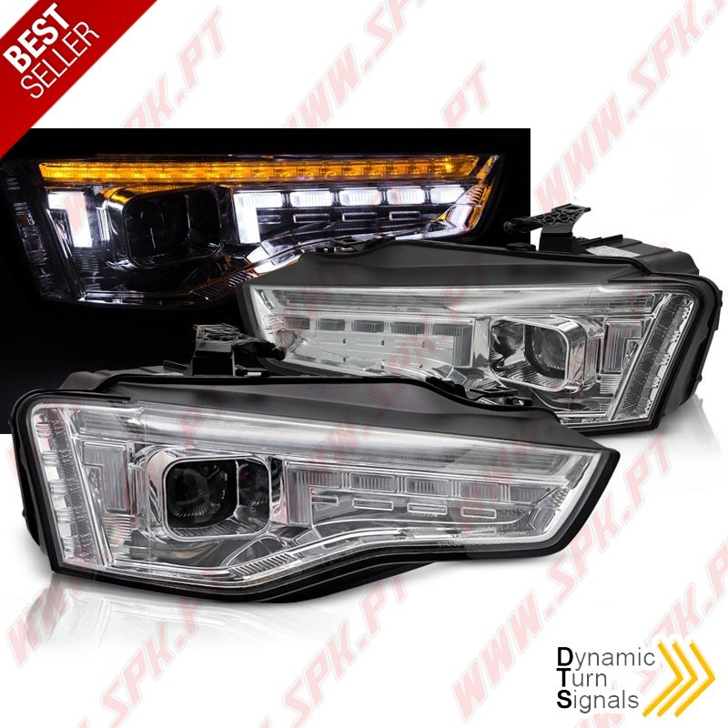 Faróis Xenon Daylight LED / Chrome - Audi A5 8T (2011-2016) Faróis Xenon Daylight LED / Chrome - Audi A5 8T (2011-2016)