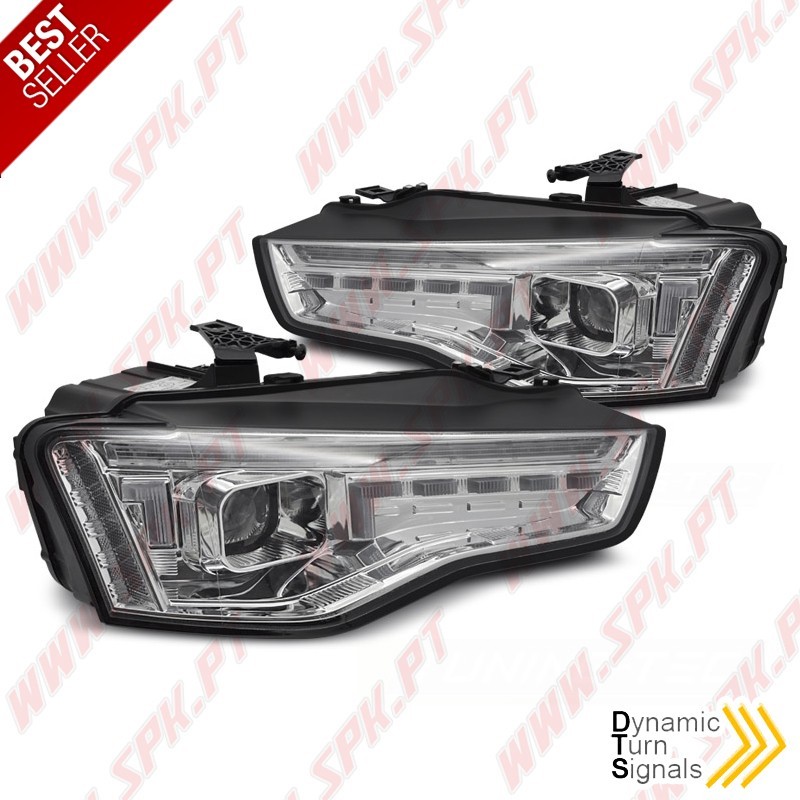 Faróis Xenon Daylight LED / Chrome - Audi A5 8T (2011-2016) Faróis Xenon Daylight LED / Chrome - Audi A5 8T (2011-2016)
