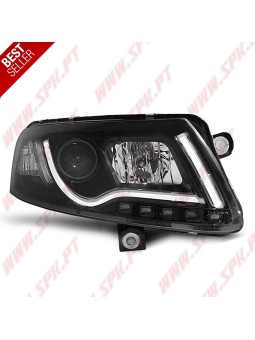 Faróis Tube-Light LED / Black - Audi A6 C6 (2004-2008)