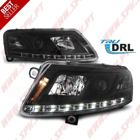 Faróis Daylight DRL / Black - Audi A6 C6 (2004-2008)