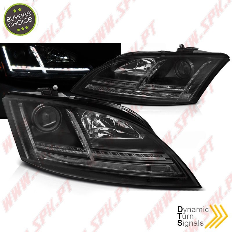 Faróis Dynamic LED / Black - Audi TT 8J (2006-2010) Faróis Dynamic LED / Black - Audi TT 8J (2006-2010)