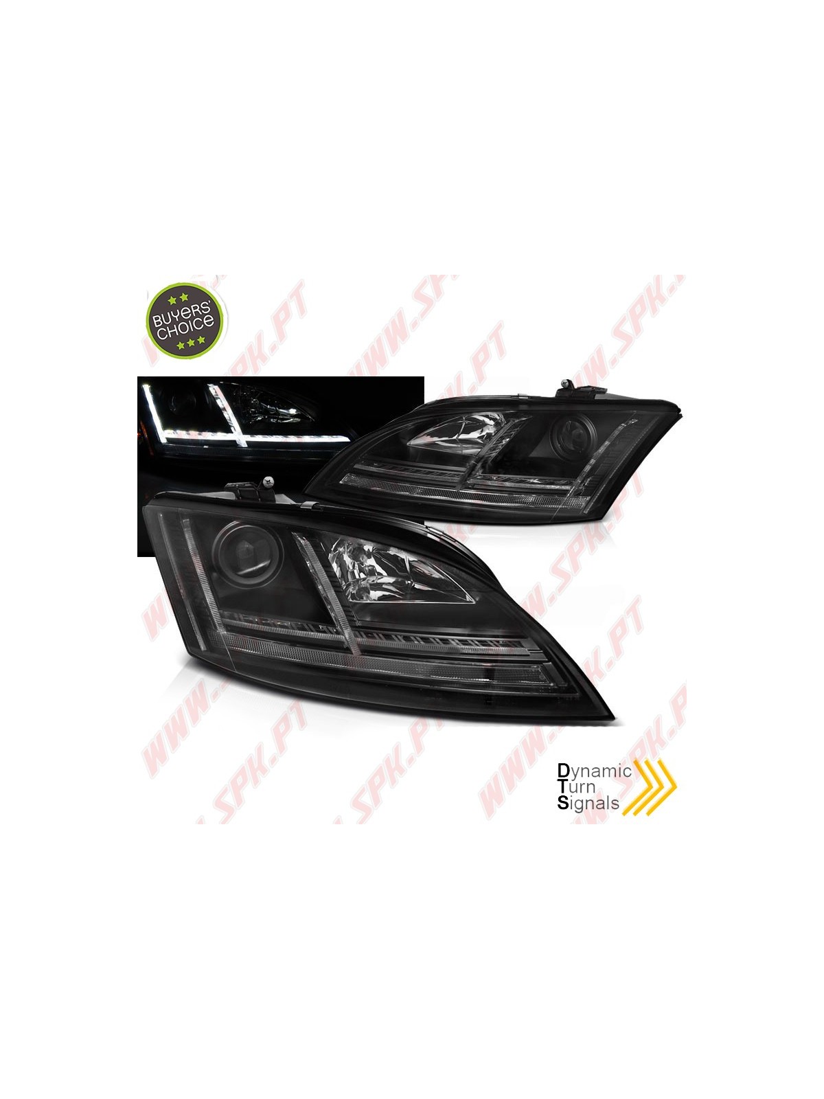Faróis Dynamic LED / Black - Audi TT 8J (2006-2010) Faróis Dynamic LED / Black - Audi TT 8J (2006-2010)