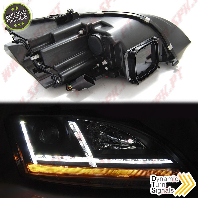 Faróis Dynamic LED / Black - Audi TT 8J (2006-2010) Faróis Dynamic LED / Black - Audi TT 8J (2006-2010)