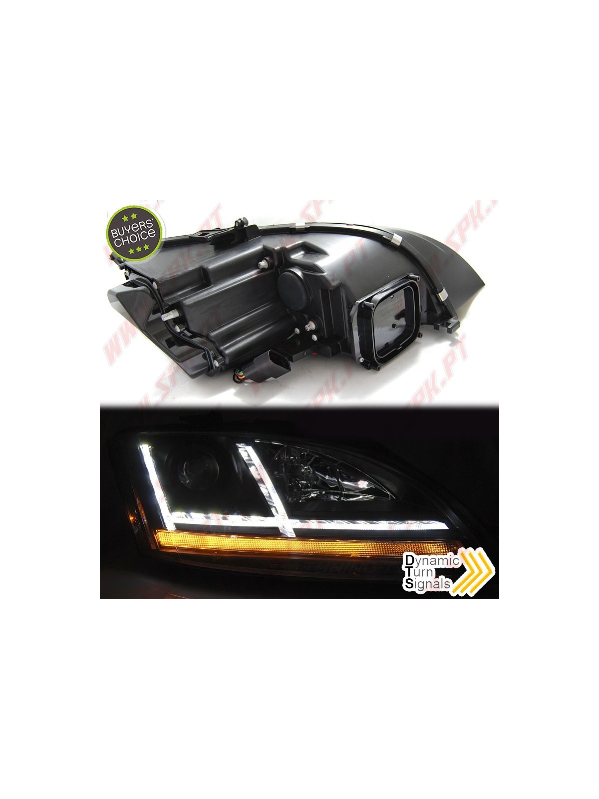 Faróis Dynamic LED / Black - Audi TT 8J (2006-2010) Faróis Dynamic LED / Black - Audi TT 8J (2006-2010)