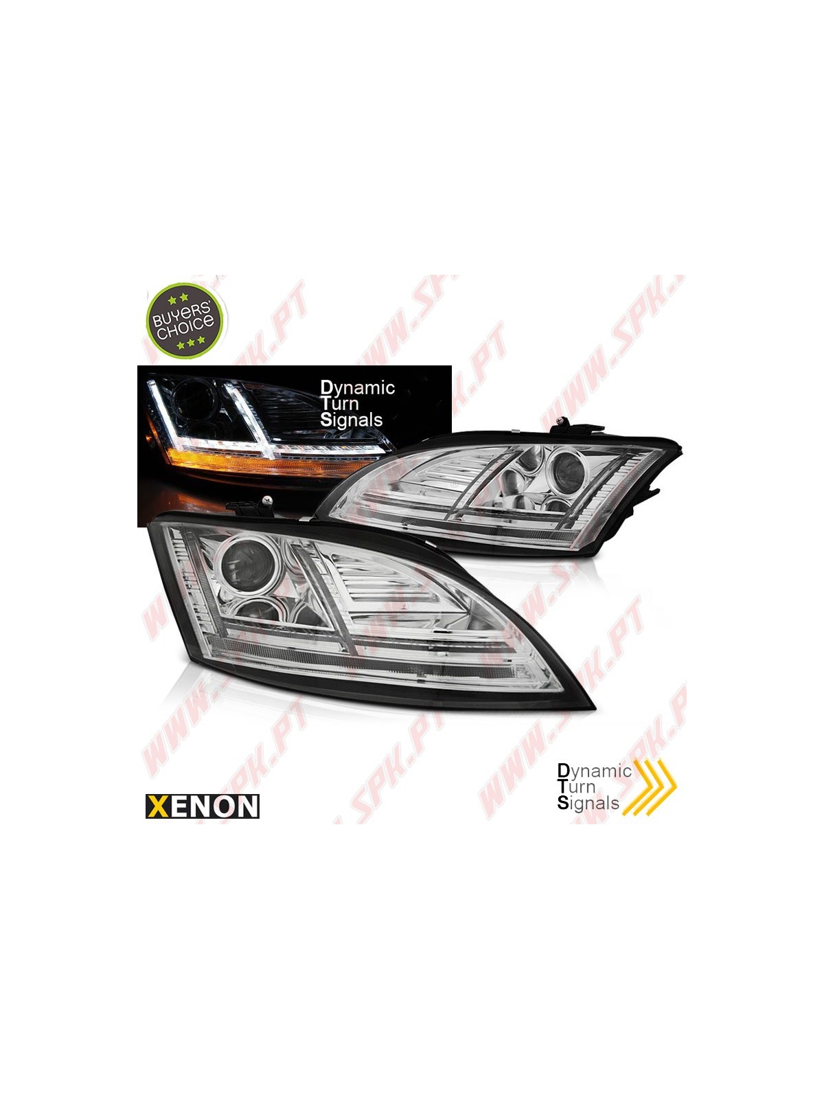 Faróis Xenon Dynamic LED / Chrome - Audi TT 8J (2010-2014) Faróis Xenon Dynamic LED / Chrome - Audi TT 8J (2010-2014)