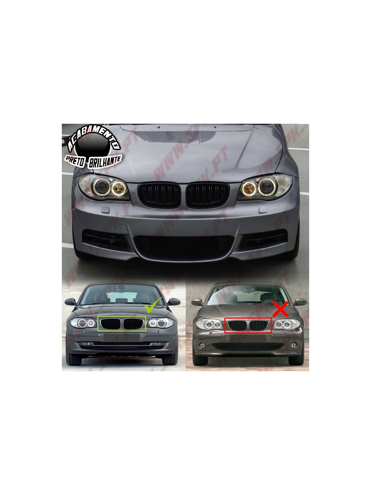 Grelhas Frontais Look M-Performance BMW E81 / E82 / E87 / E88 (2007-2013)