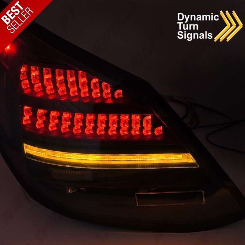 Farolins LED Dynamic Dark Red - Mercedes W205 Sedan (2014-2021) Farolins LED Dynamic Dark Red - Mercedes W205 Sedan (2014-2021)