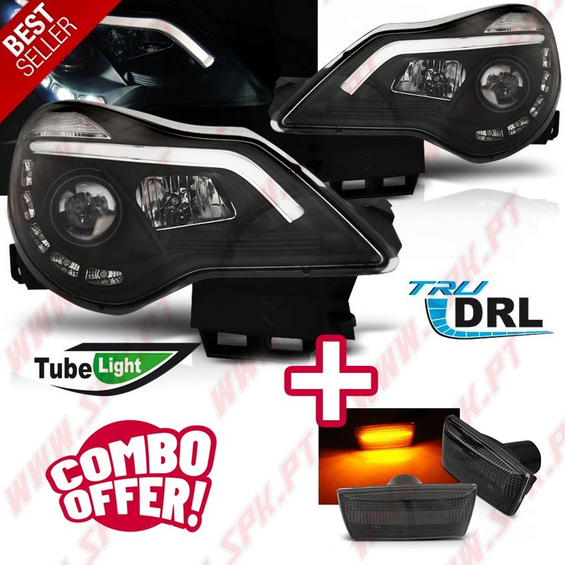Pack Faróis LED + Piscas LED Smoke - Opel Corsa D (2011-2014) Pack Faróis LED + Piscas LED Smoke - Opel Corsa D (2011-2014)