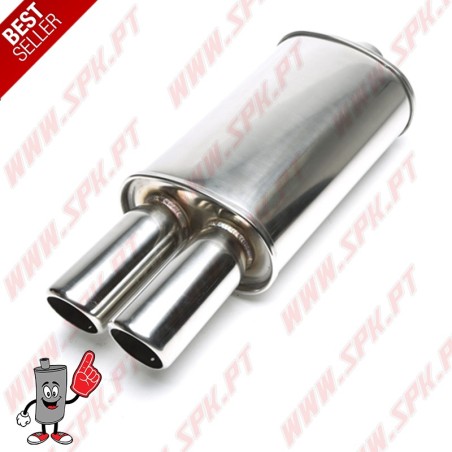 Escape Inox Universal - C/Ponteiras Duplas 2x76mm
