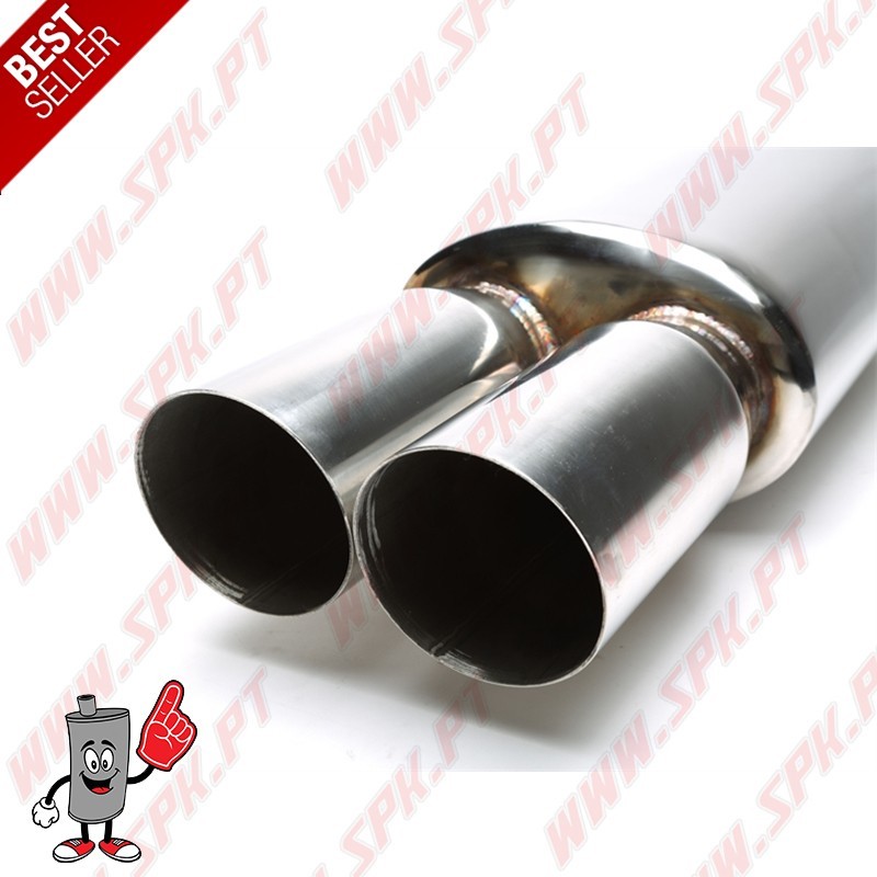 Escape Inox Universal - C/Ponteiras Duplas 2x90mm