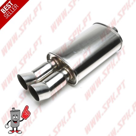 Escape Inox Universal Look DTM - C/Ponteiras Duplas 2x76mm