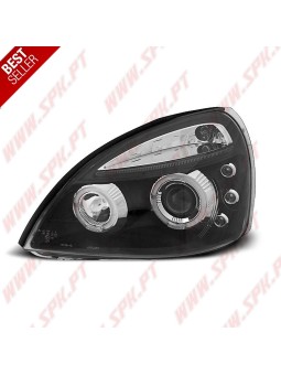 Faróis Angel Eyes LED / BLack - Renault Clio 2 (2001-2005)