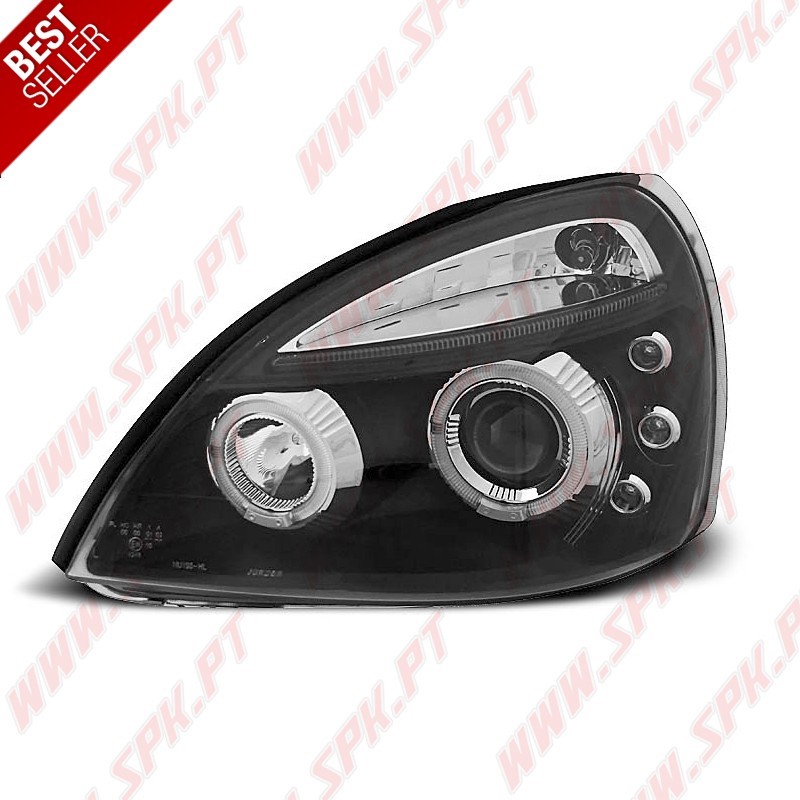 Faróis Angel Eyes LED / BLack - Renault Clio 2 (2001-2005)