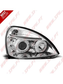Faróis Angel Eyes LED / Chrome - Renault Clio 2 (2001-2005)