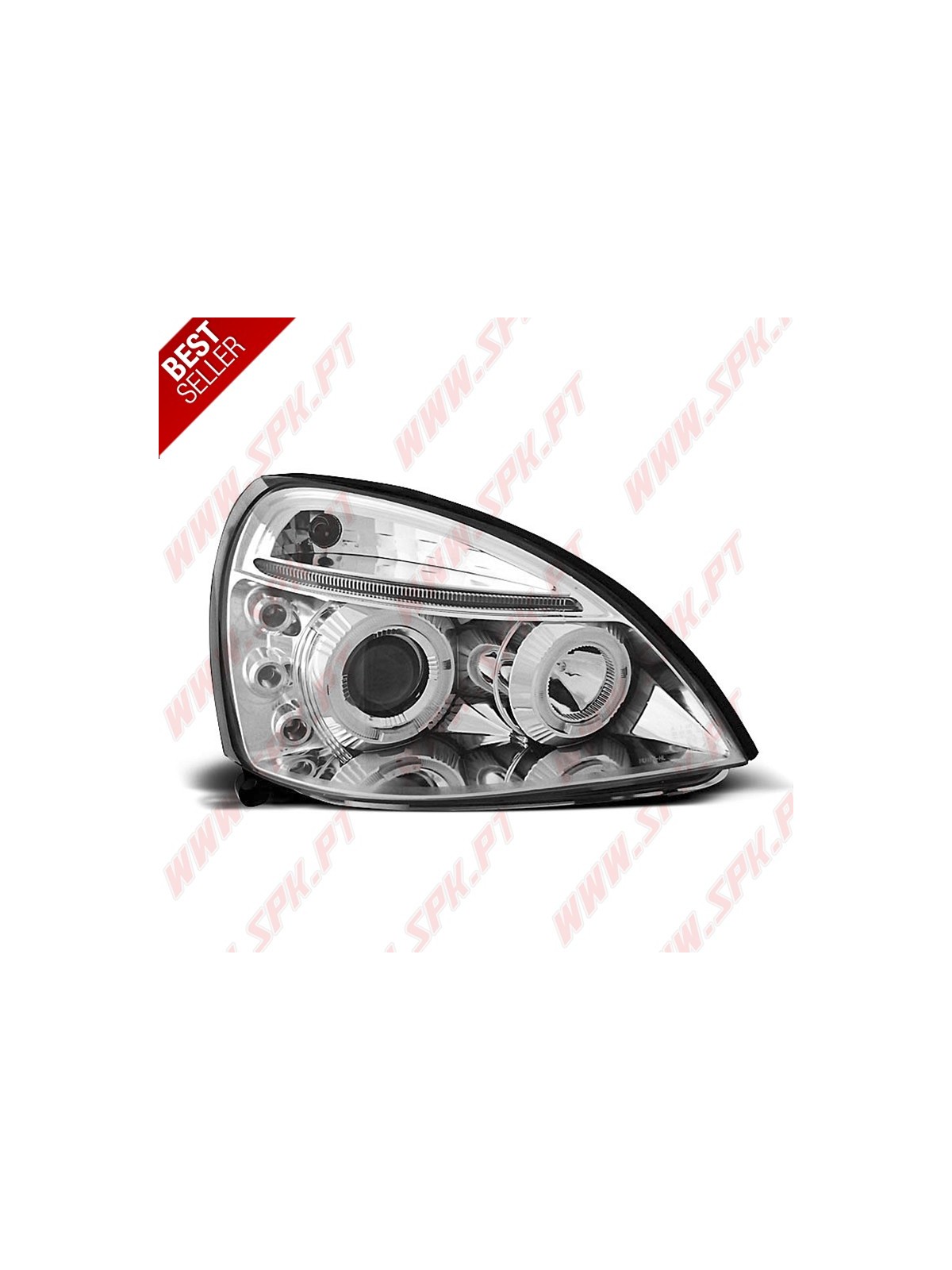 Faróis Angel Eyes LED / Chrome - Renault Clio 2 (2001-2005) Faróis Angel Eyes LED / Chrome - Renault Clio 2 (2001-2005)