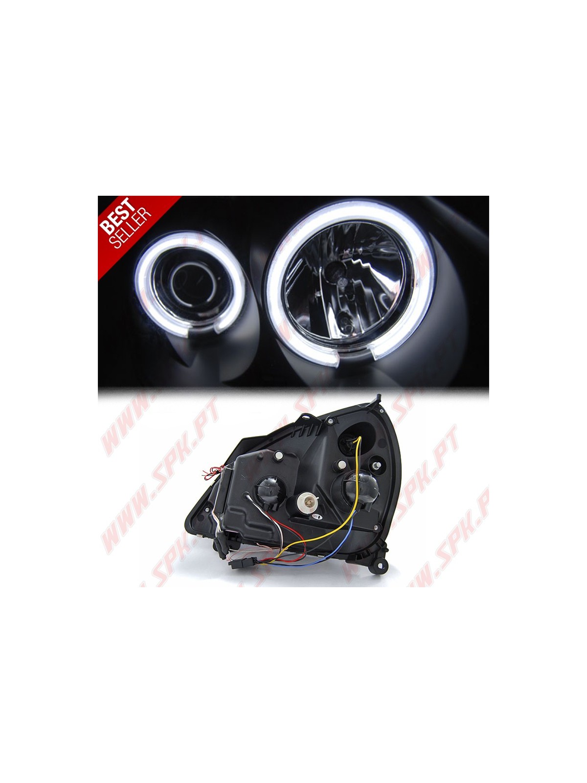 Faróis Angel Eyes CCFL / Black - Renault Clio 2 (2001-2005) Faróis Angel Eyes CCFL / Black - Renault Clio 2 (2001-2005)