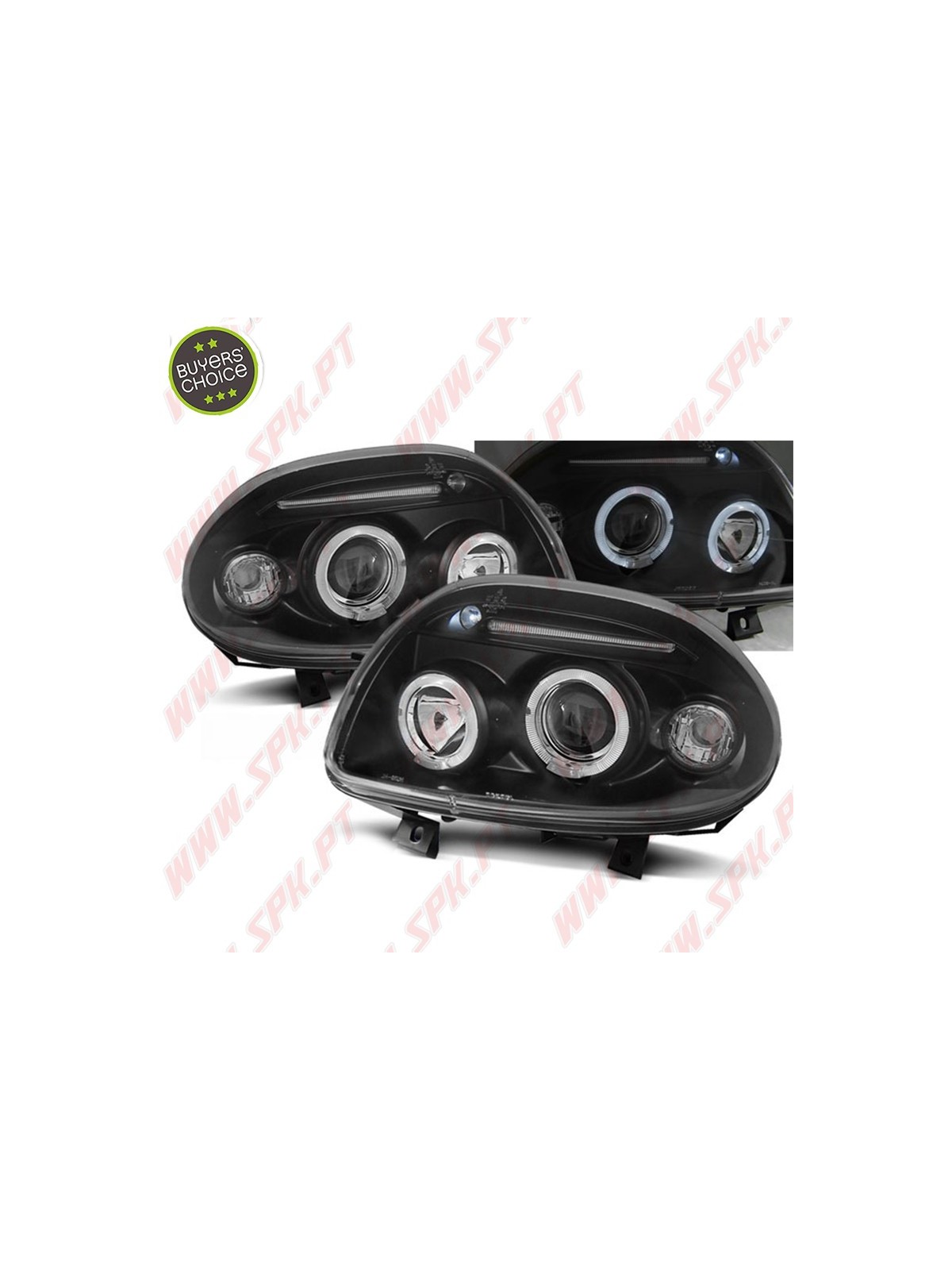 Faróis Angel Eyes LED / Black - Renault Clio 2 (1998-2001)