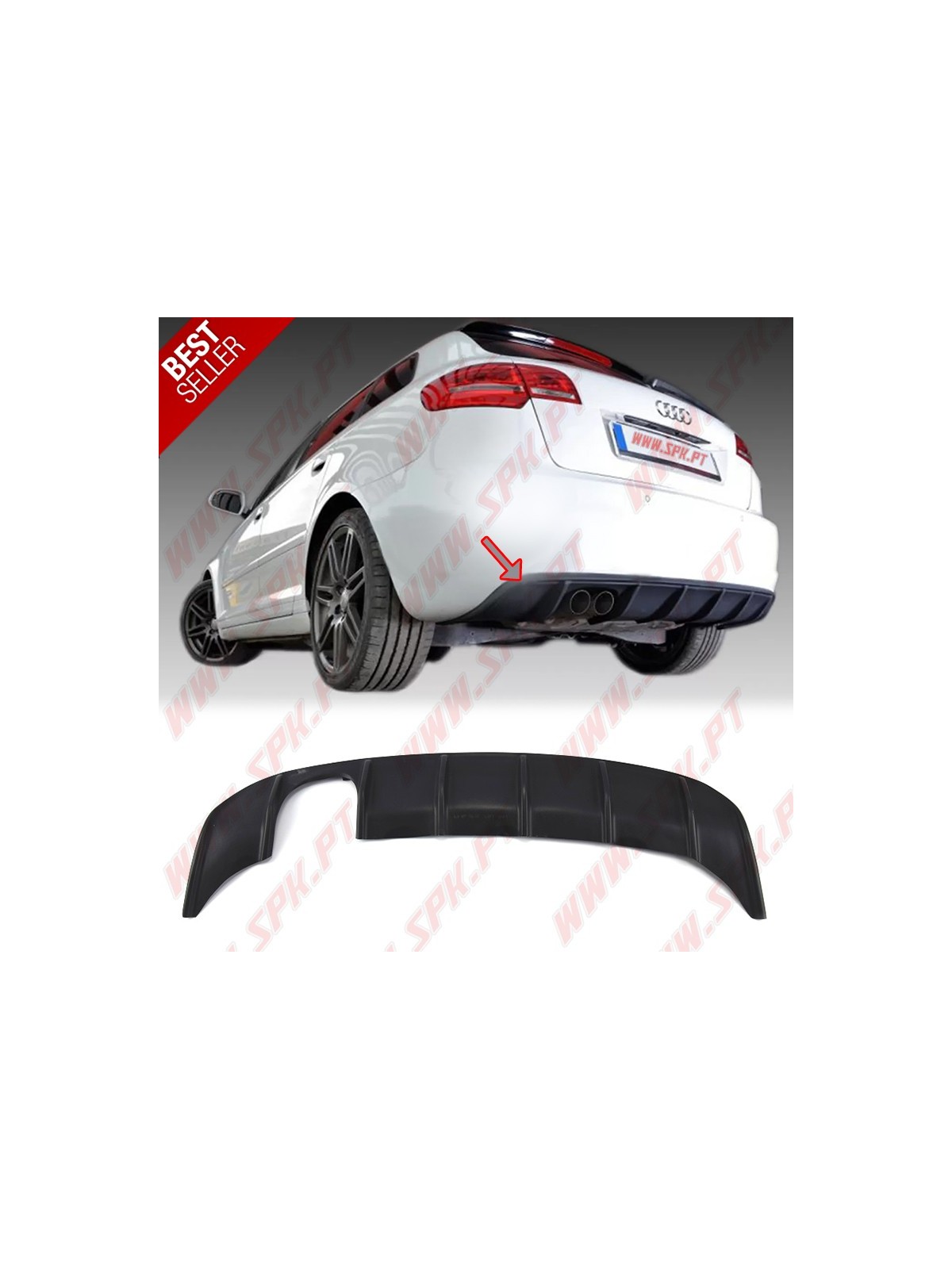 Difusor Traseiro - Audi A3 8P Sportback (2008-2012) Difusor Traseiro - Audi A3 8P Sportback (2008-2012)