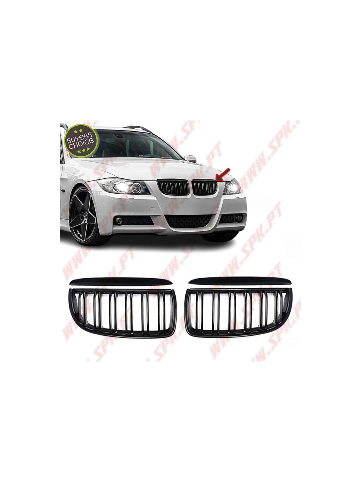 Grelhas Frontais Look M-Performance BMW E90 / E91 (2005-2008) Grelhas Frontais Look M-Performance BMW E90 / E91 (2005-2008)