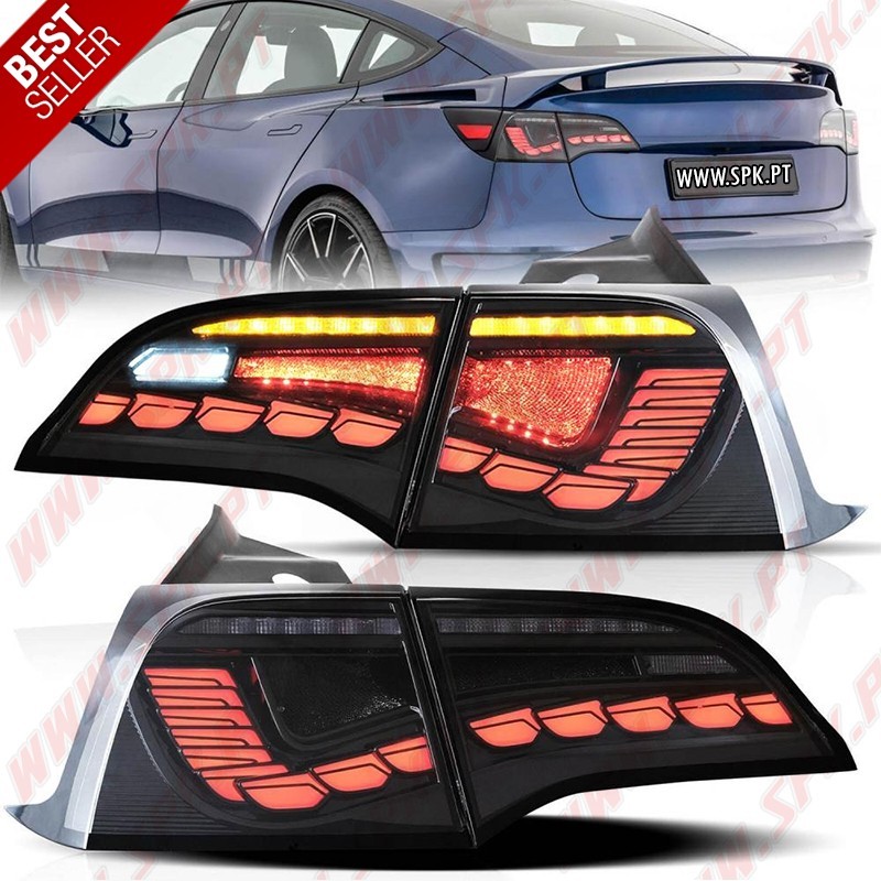 Farolins FULL LED-BAR Smoke Grey - Tesla Model 3 / Y (2017-2023) Farolins FULL LED-BAR Smoke Grey - Tesla Model 3 / Y (2017-2023)