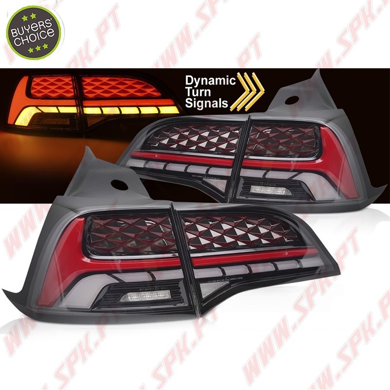 Farolins FULL LED-BAR Grey+Red - Tesla Model 3 / Y (2017-2023)