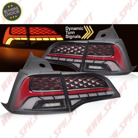 Farolins FULL LED-BAR Grey+Red - Tesla Model 3 / Y (2017-2023)