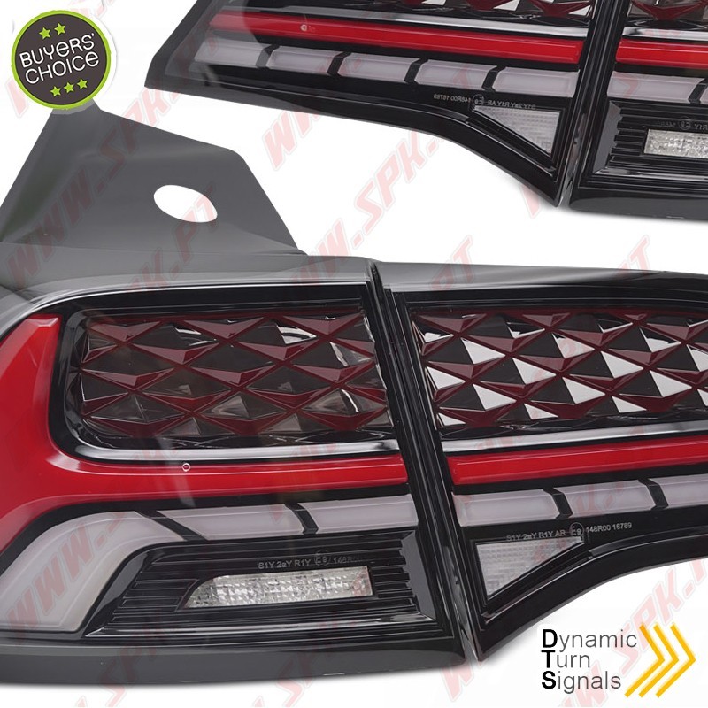 Farolins FULL LED-BAR Grey+Red - Tesla Model 3 / Y (2017-2023)