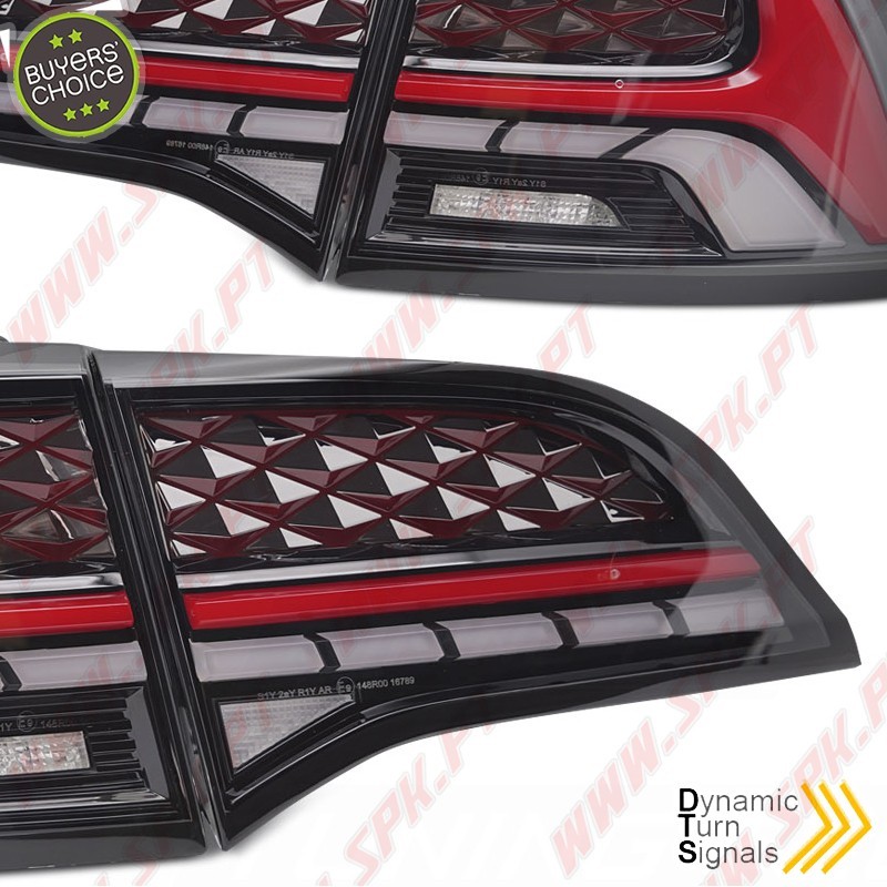 Farolins FULL LED-BAR Grey+Red - Tesla Model 3 / Y (2017-2023)