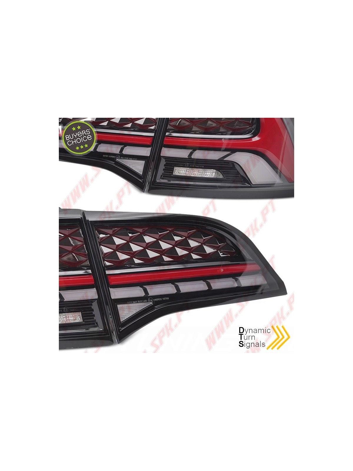 Farolins FULL LED-BAR Grey+Red - Tesla Model 3 / Y (2017-2023)