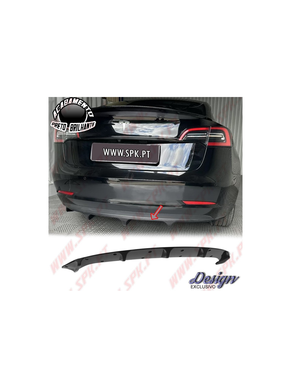 Difusor Traseiro V.1 - Tesla Model 3 (2017-2023)