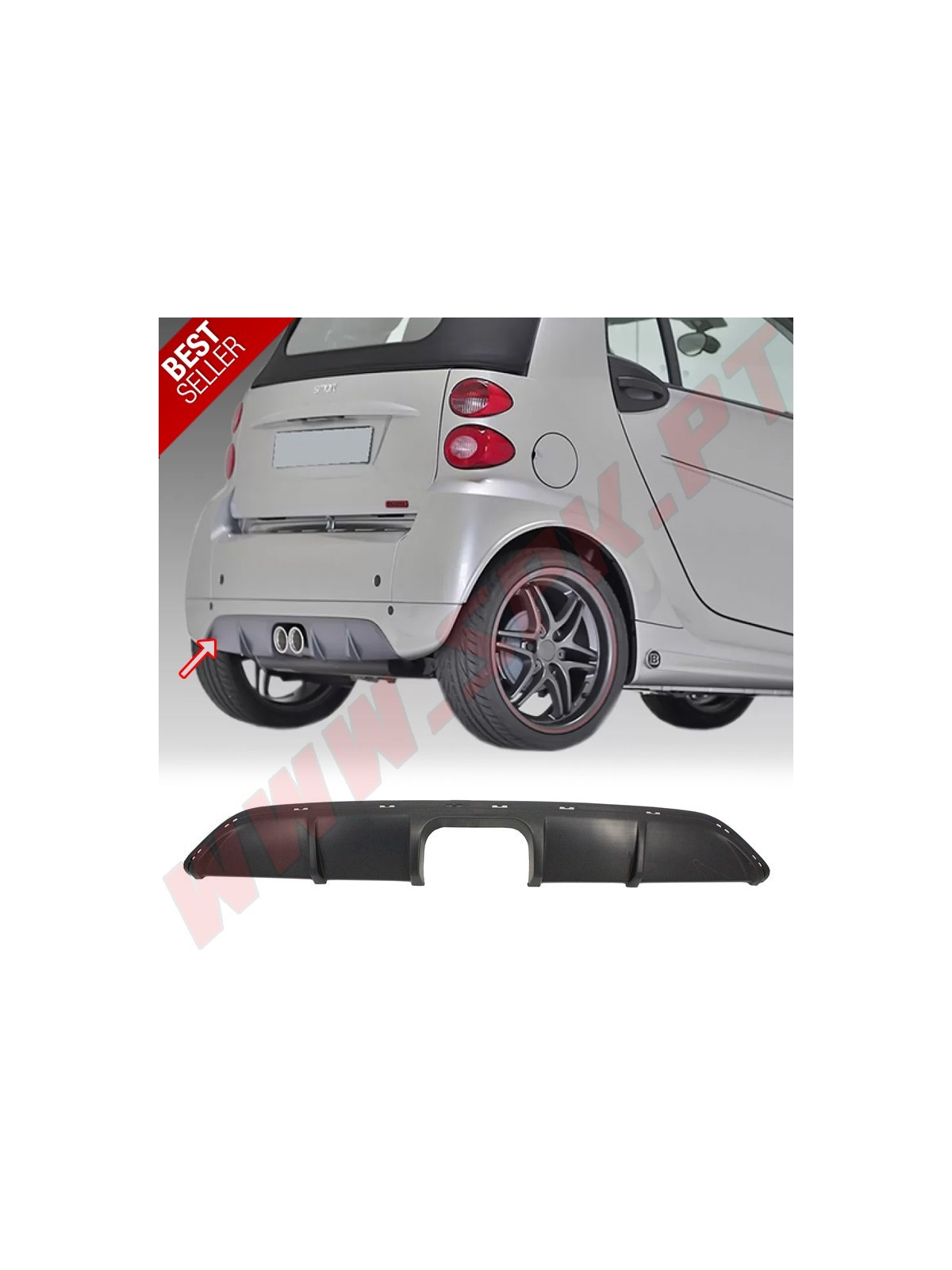 Difusor Traseiro - Smart Fortwo 451 Facelift Anniversary Edition (2009-2014)