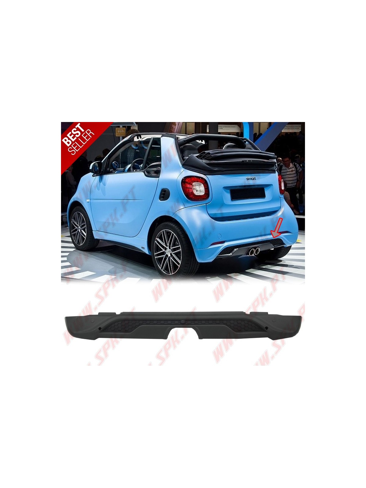 Difusor Traseiro Look Brabus - Smart Fortwo 453 (2014-)